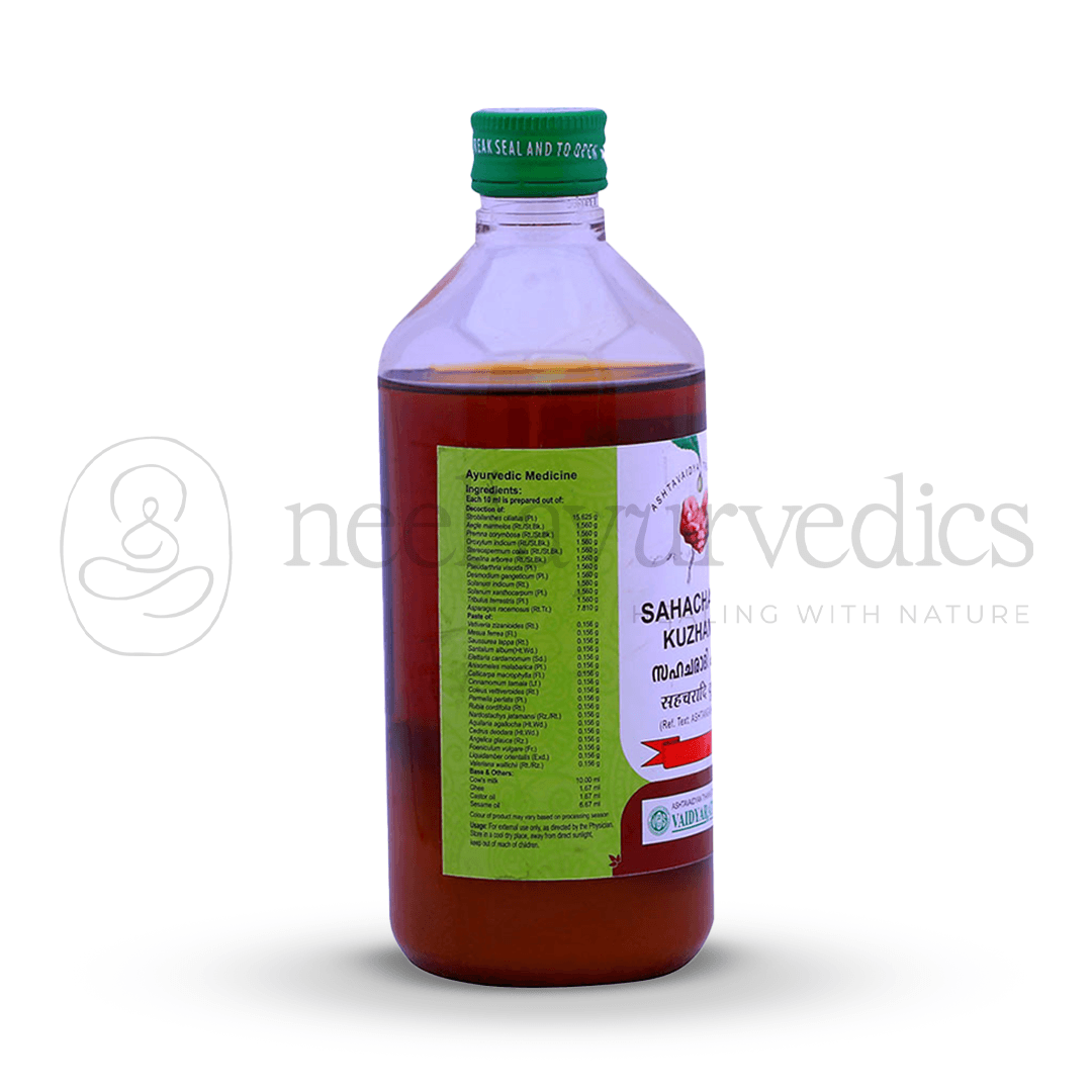 Vaidyaratnam Sahacharadi Kuzhampu – 450 ML-1