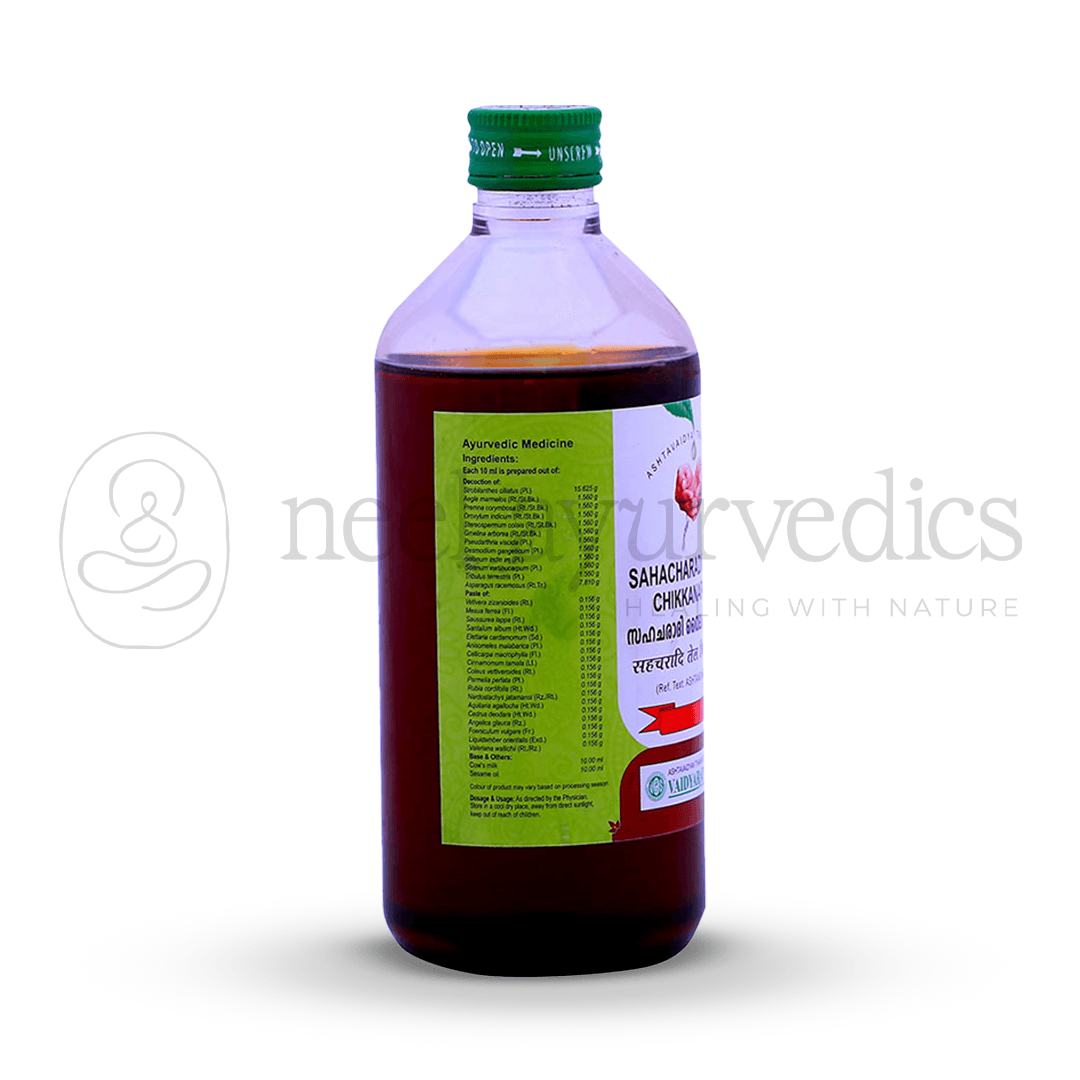 Vaidyaratnam Sahacharadi Thailam Chikkanapakam – 450 ML-1