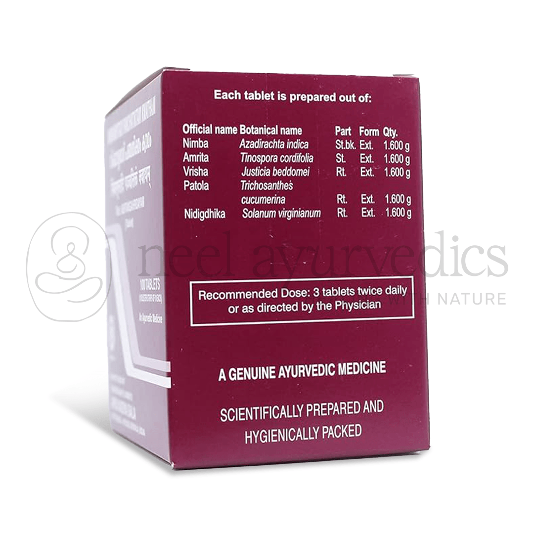 Kottakkal Arya Vaidya Sala Nimbamritadi panchatiktam kwatham – 100 Tab1