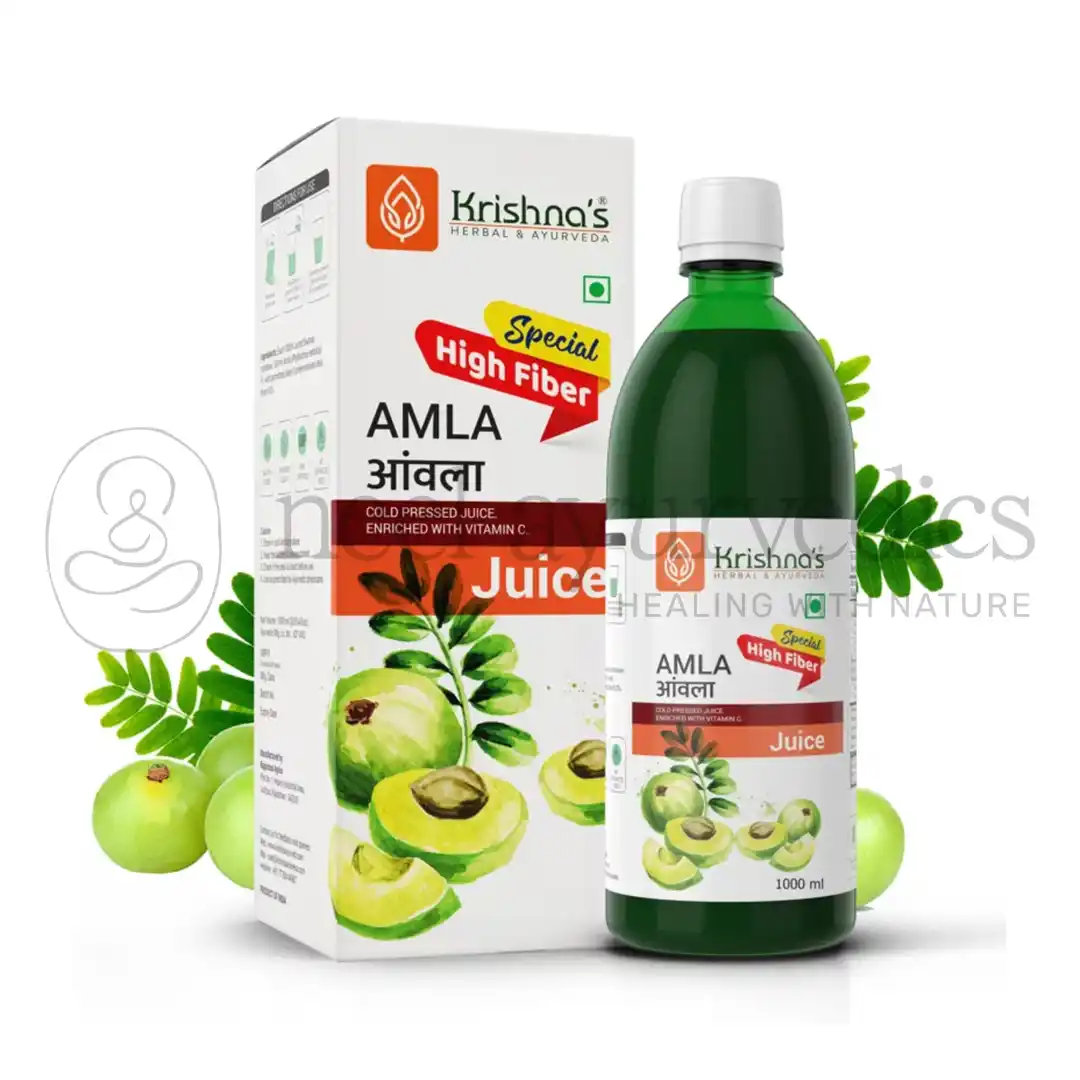 Krishna Herbes et Ayurveda Amla Riche en Fibres de Qualité Supérieure Jus – 1000 ml