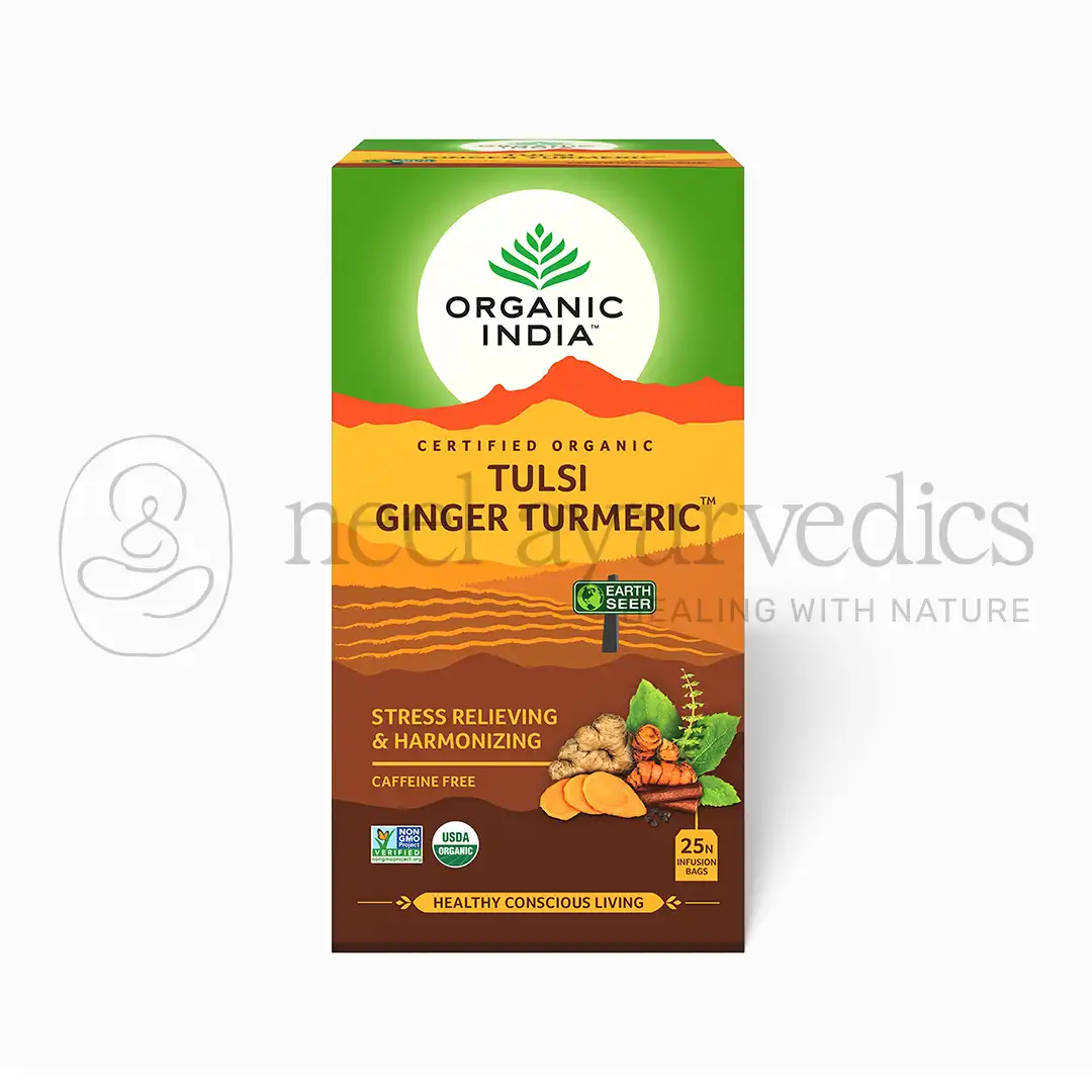 Organic India Tulsi, gingembre et curcuma – 25 sachets