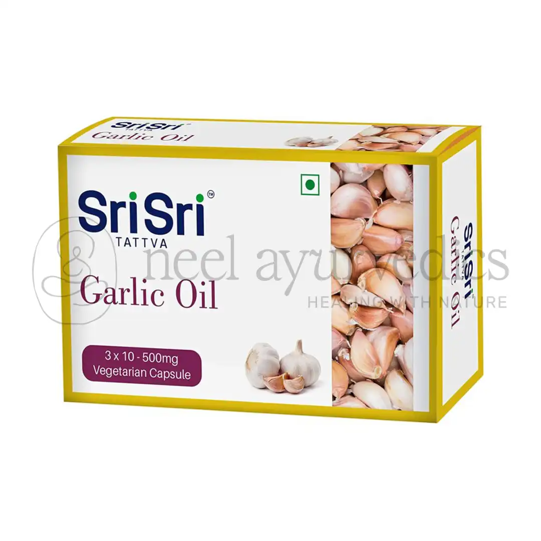 Sri Sri Tattva Cardi Strong-Garlic&coc oil Capsules – 30 Cap Sri Sri Tattva Cardi Strong-Garlic&coc oil Capsules – 30 Cap